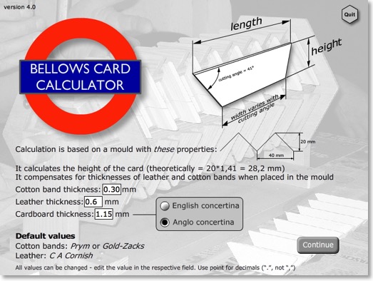 Bellows Card Calc